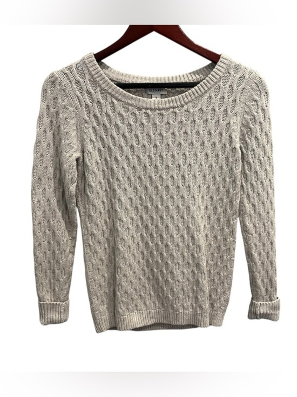 Old Navy Cream Cable-Knit Scoop Neck Sweater Size XS